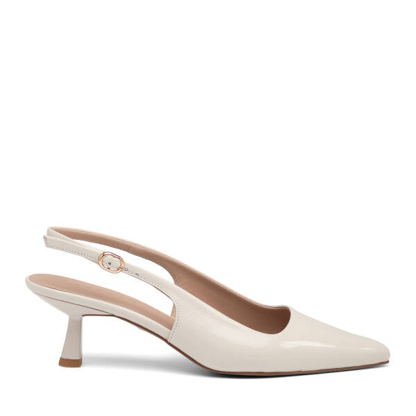 Beyaz Hakiki Rugan Deri Kadın Stiletto - K26Y1AY68391-U4S - 1