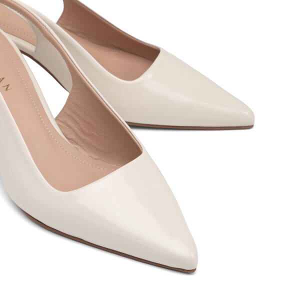 Beyaz Hakiki Rugan Deri Kadın Stiletto - K26Y1AY68391-U4S - 3