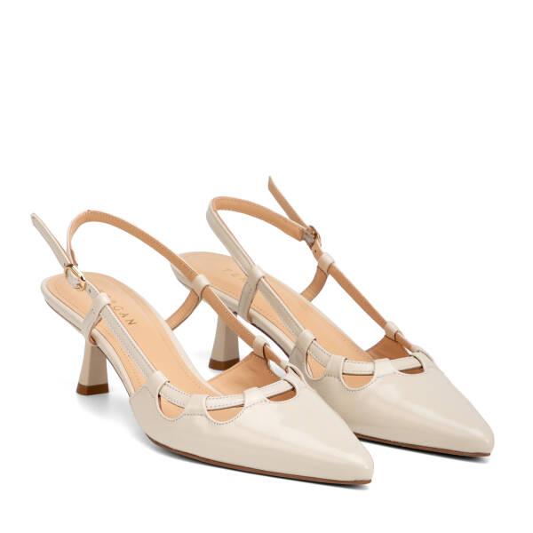 Beyaz Hakiki Rugan Deri Kadın Stiletto - K26Y1AY68394-U4S - 2