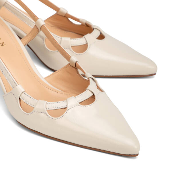 Beyaz Hakiki Rugan Deri Kadın Stiletto - K26Y1AY68394-U4S - 3