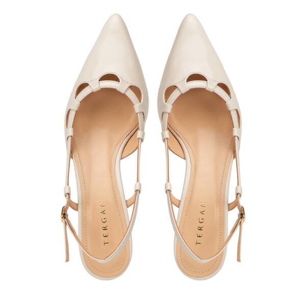 Beyaz Hakiki Rugan Deri Kadın Stiletto - K26Y1AY68394-U4S - 5