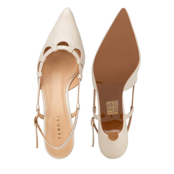 Beyaz Hakiki Rugan Deri Kadın Stiletto - K26Y1AY68394-U4S - 6