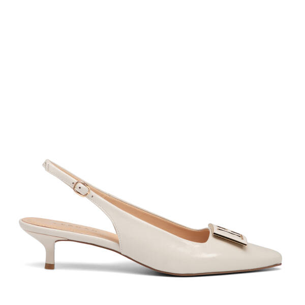 Beyaz Hakiki Rugan Deri Kadın Stiletto - K26Y1AY68397-U4S - 1
