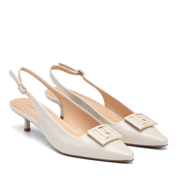 Beyaz Hakiki Rugan Deri Kadın Stiletto - K26Y1AY68397-U4S - 2