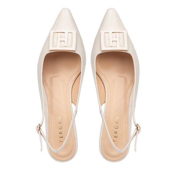 Beyaz Hakiki Rugan Deri Kadın Stiletto - K26Y1AY68397-U4S - 5