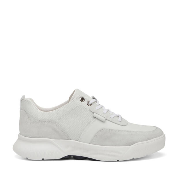Beyaz Hakiki Süet Deri Erkek Sneaker - E26I1AY57585-W25 - 1
