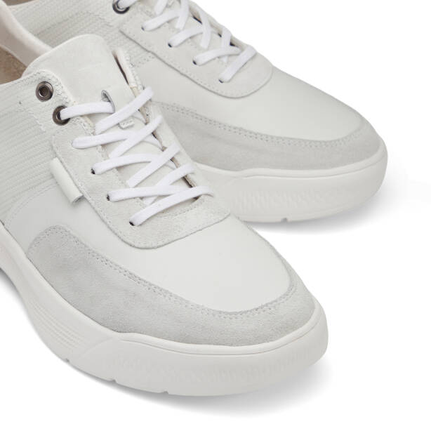 Beyaz Hakiki Süet Deri Erkek Sneaker - E26I1AY57585-W25 - 3