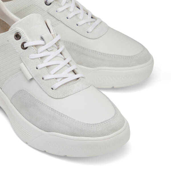 Beyaz Hakiki Süet Deri Erkek Sneaker - E26I1AY57585-W25 - 3