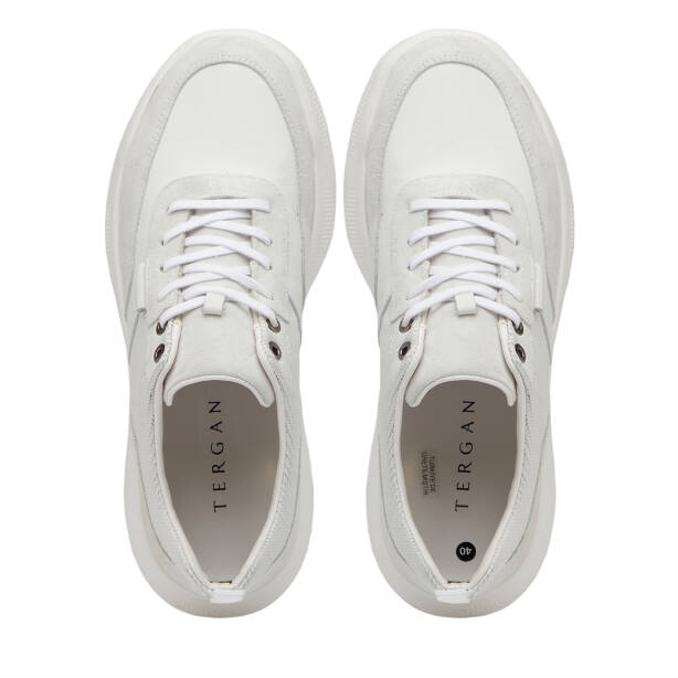Beyaz Hakiki Süet Deri Erkek Sneaker - E26I1AY57585-W25 - 5
