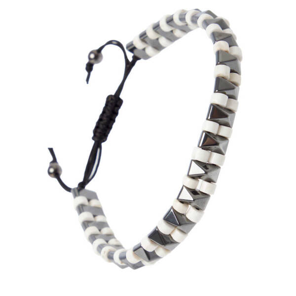 Beyaz Havlit Erkek Bileklik - E1BLK0410376-D93 - 2