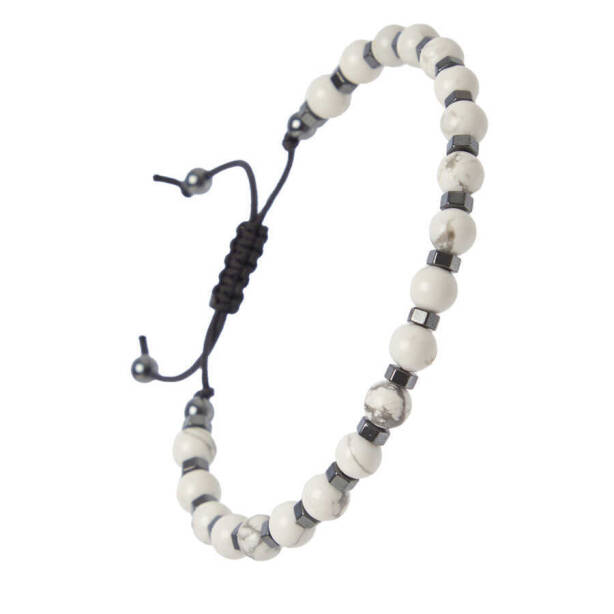 Beyaz Havlit Unisex Bileklik - U1BLK0430048-D93 - 2