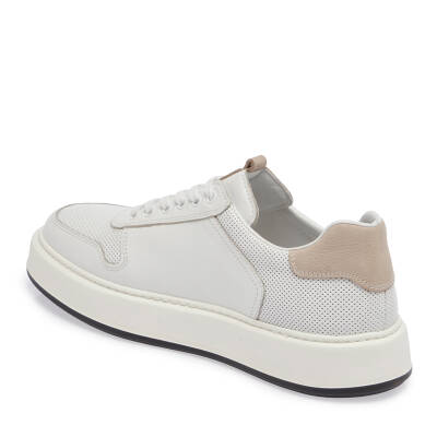  Beyaz Nubuk Deri Erkek Sneaker - E24I1AY56807-A26 - 2