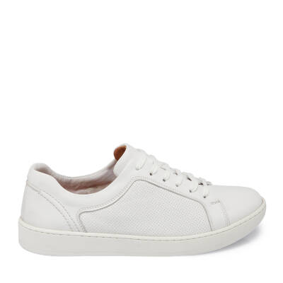 Beyaz Nubuk Deri Erkek Sneaker - E24I1AY56825-A26 - 3