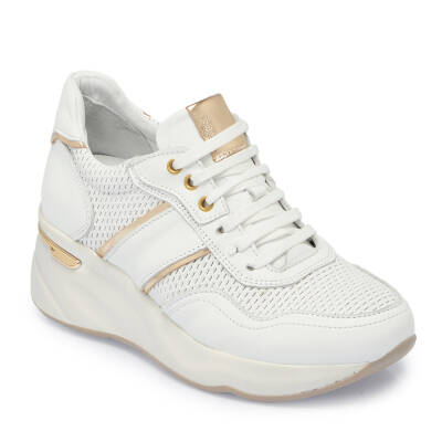 Beyaz Nubuk Deri Kadın Sneaker - K25I1AY67944-B64 - 1