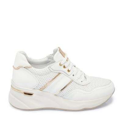 Beyaz Nubuk Deri Kadın Sneaker - K25I1AY67944-B64 - 3