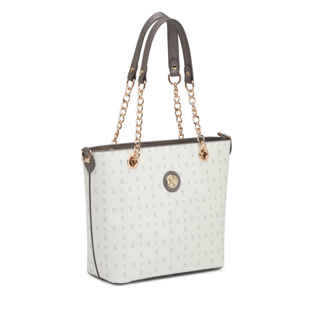 Beyaz Print Kadın Omuz Çantası - S1WPR0000801-U1A - Tergan