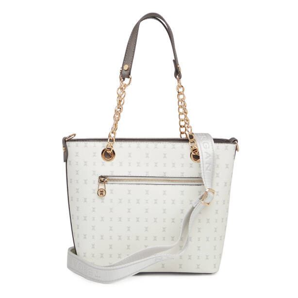 Beyaz Print Kadın Omuz Çantası - S1WPR0000801-U1A - Tergan