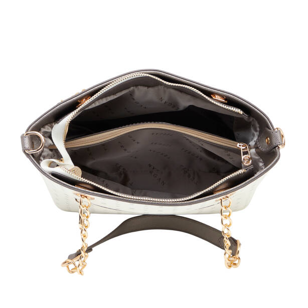 Beyaz Print Kadın Omuz Çantası - S1WPR0000801-U1A - Tergan