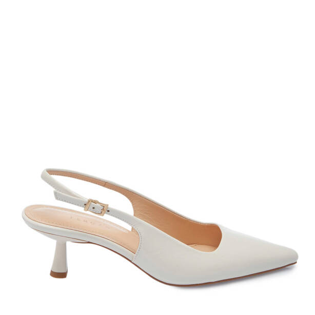 Beyaz Hakiki Rugan Deri Kadın Stiletto - K25Y1AY67803-U4S 