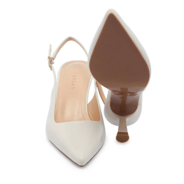 Beyaz Hakiki Rugan Deri Kadın Stiletto - K25Y1AY67803-U4S - 4