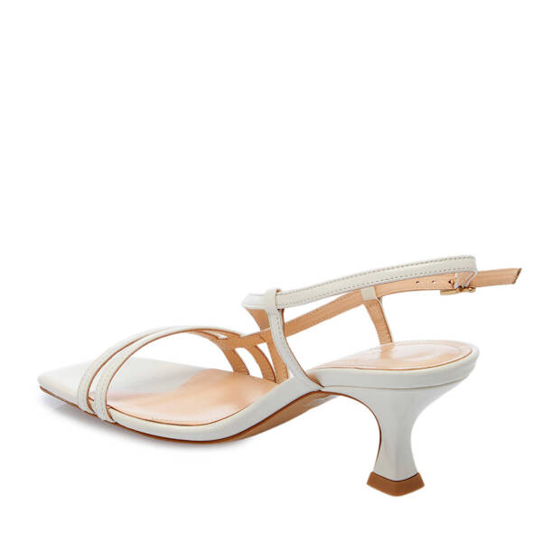 Beyaz Hakiki Rugan Deri Kadın Topuklu Ayakkabı - K25Y1AY67806-U4S - 3