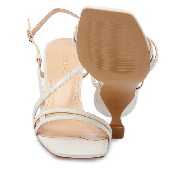 Beyaz Hakiki Rugan Deri Kadın Topuklu Ayakkabı - K25Y1AY67806-U4S - 4