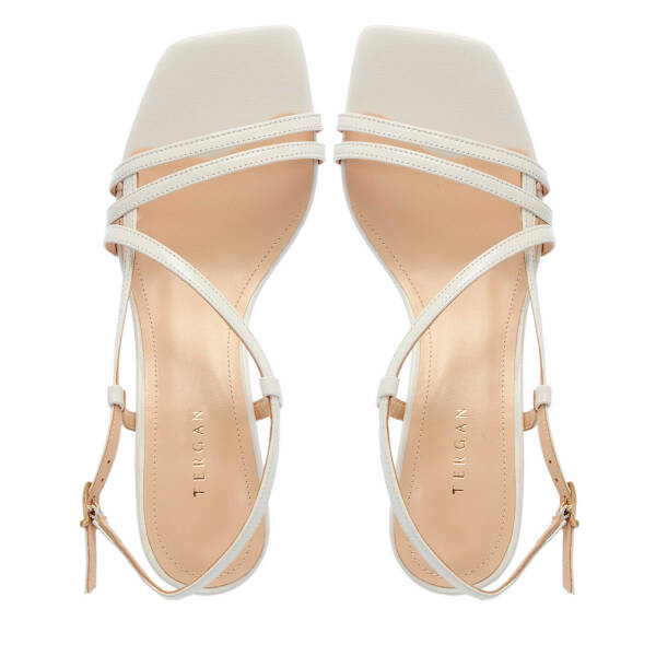 Beyaz Hakiki Rugan Deri Kadın Topuklu Ayakkabı - K25Y1AY67806-U4S - 5