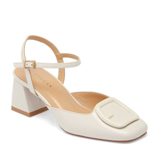 Beyaz Rugan Deri Kadın Topuklu Ayakkabı - K25Y1AY67807-U4S - 1