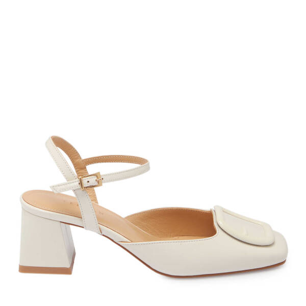 Beyaz Rugan Deri Kadın Topuklu Ayakkabı - K25Y1AY67807-U4S - 3