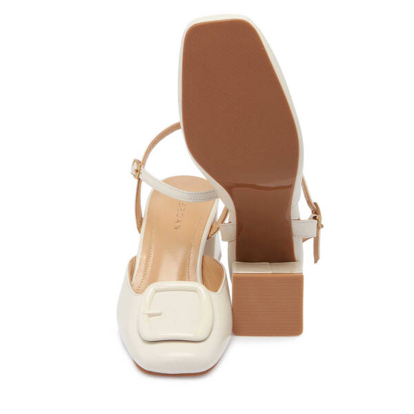 Beyaz Rugan Deri Kadın Topuklu Ayakkabı - K25Y1AY67807-U4S - 4