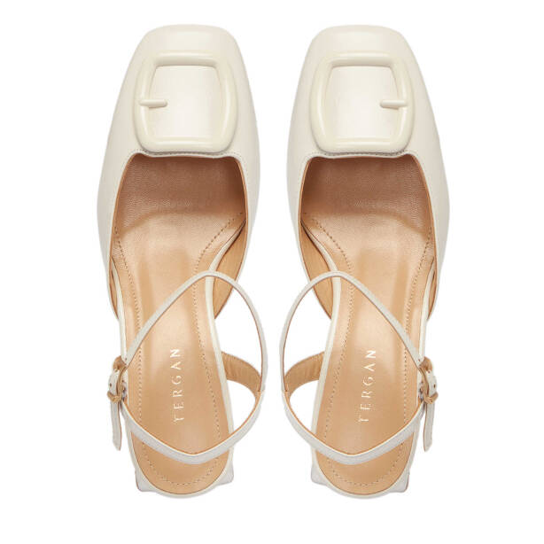 Beyaz Rugan Deri Kadın Topuklu Ayakkabı - K25Y1AY67807-U4S - 5