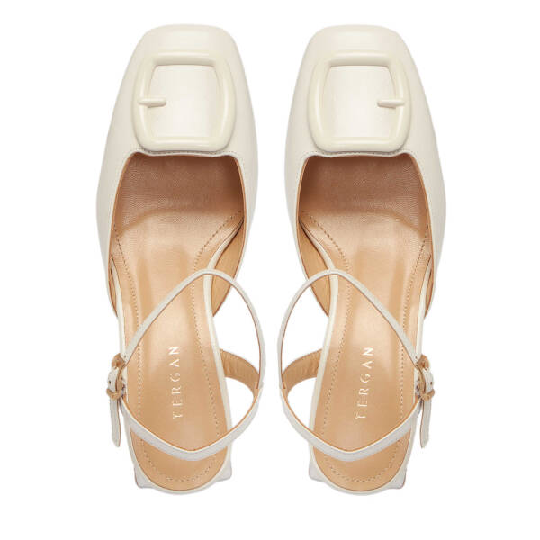 Beyaz Rugan Deri Kadın Topuklu Ayakkabı - K25Y1AY67807-U4S - 5