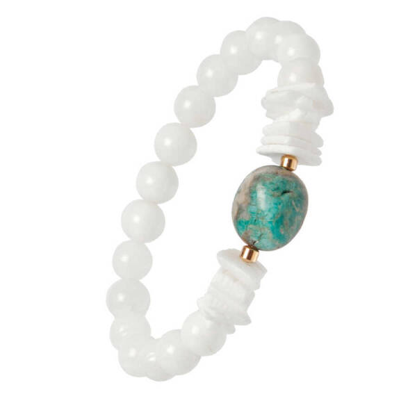 Beyaz Shell-Turkuaz Kadın Bileklik - K1BLK0450280-D93 - 2