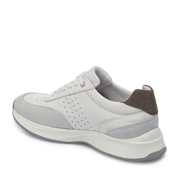 Beyaz Hakiki Süet Deri Erkek Sneaker - E25I1AY57217-W25 - 3