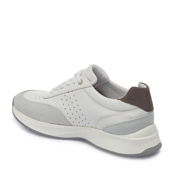 Beyaz Hakiki Süet Deri Erkek Sneaker - E25I1AY57217-W25 - 3