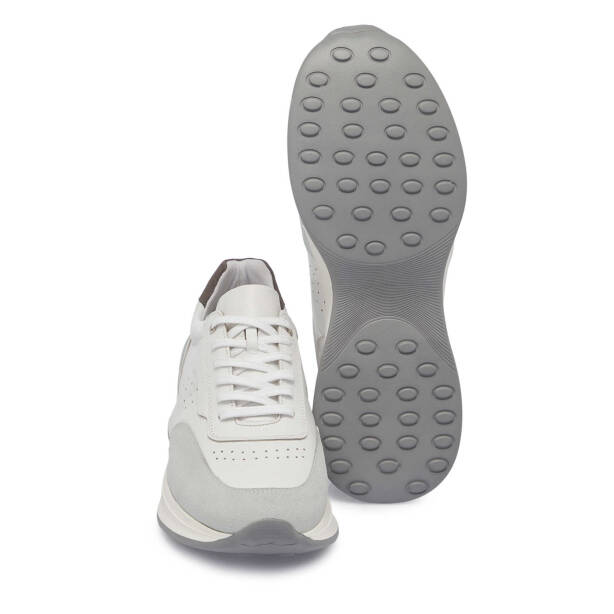 Beyaz Hakiki Süet Deri Erkek Sneaker - E25I1AY57217-W25 - 4