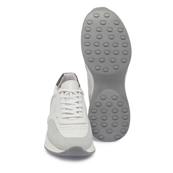 Beyaz Hakiki Süet Deri Erkek Sneaker - E25I1AY57217-W25 - 4