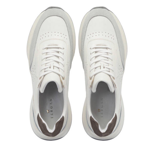 Beyaz Hakiki Süet Deri Erkek Sneaker - E25I1AY57217-W25 - 5