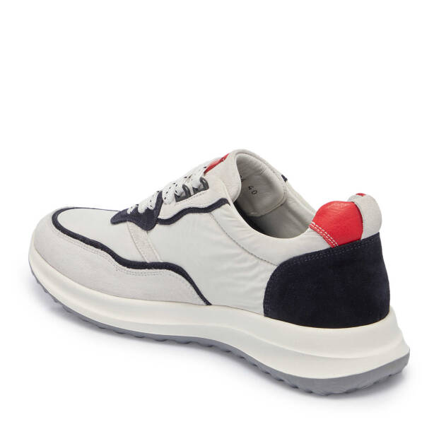 Beyaz Süet Deri Erkek Sneaker - E25I1AY57287-T72 - 3