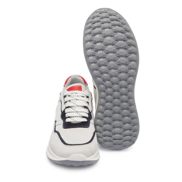 Beyaz Süet Deri Erkek Sneaker - E25I1AY57287-T72 - 4