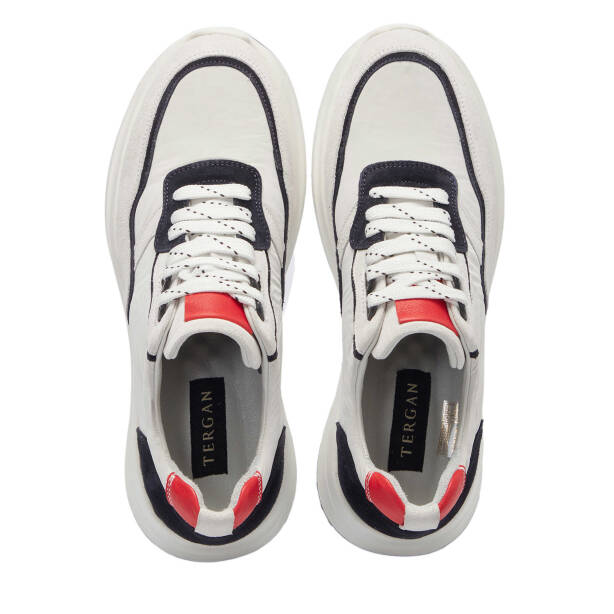 Beyaz Süet Deri Erkek Sneaker - E25I1AY57287-T72 - 5