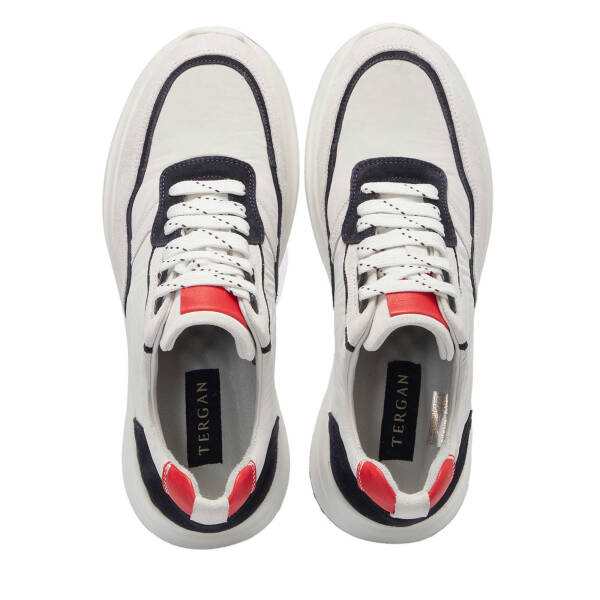 Beyaz Süet Deri Erkek Sneaker - E25I1AY57287-T72 - 5