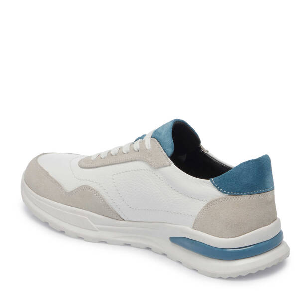 Beyaz Hakiki Süet Deri Erkek Sneaker - E25I1AY57296-W25 - 3