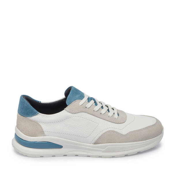 Beyaz Hakiki Süet Deri Erkek Sneaker - E25I1AY57296-W25 - 1