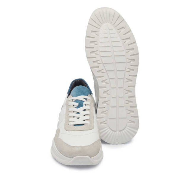 Beyaz Hakiki Süet Deri Erkek Sneaker - E25I1AY57296-W25 - 4