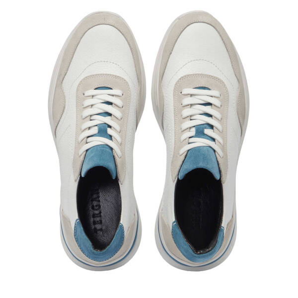 Beyaz Hakiki Süet Deri Erkek Sneaker - E25I1AY57296-W25 - 5