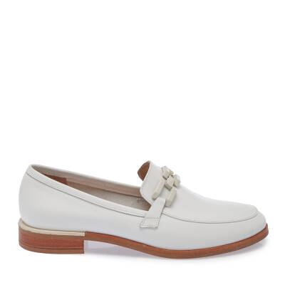  Beyaz Süet Deri Kadın Loafer - K24I1AY67295-A26 - 3