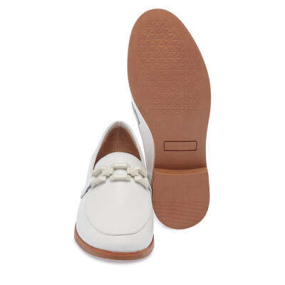  Beyaz Süet Deri Kadın Loafer - K24I1AY67295-A26 - 4