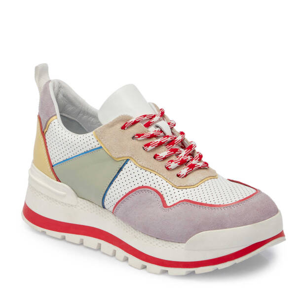 Beyaz Hakiki Süet Deri Kadın Sneaker - K24I1AY67120-U1X - 2
