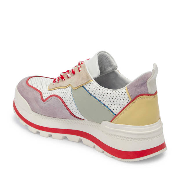 Beyaz Hakiki Süet Deri Kadın Sneaker - K24I1AY67120-U1X - 3